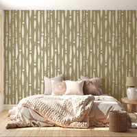 Minimalist sage green dripping lines wallpaper AN52
 