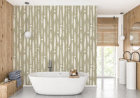 Modern sage green wallpaper featuring dripping lines AN52
