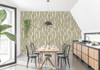 Sage green wallpaper with abstract dripping lines AN52
