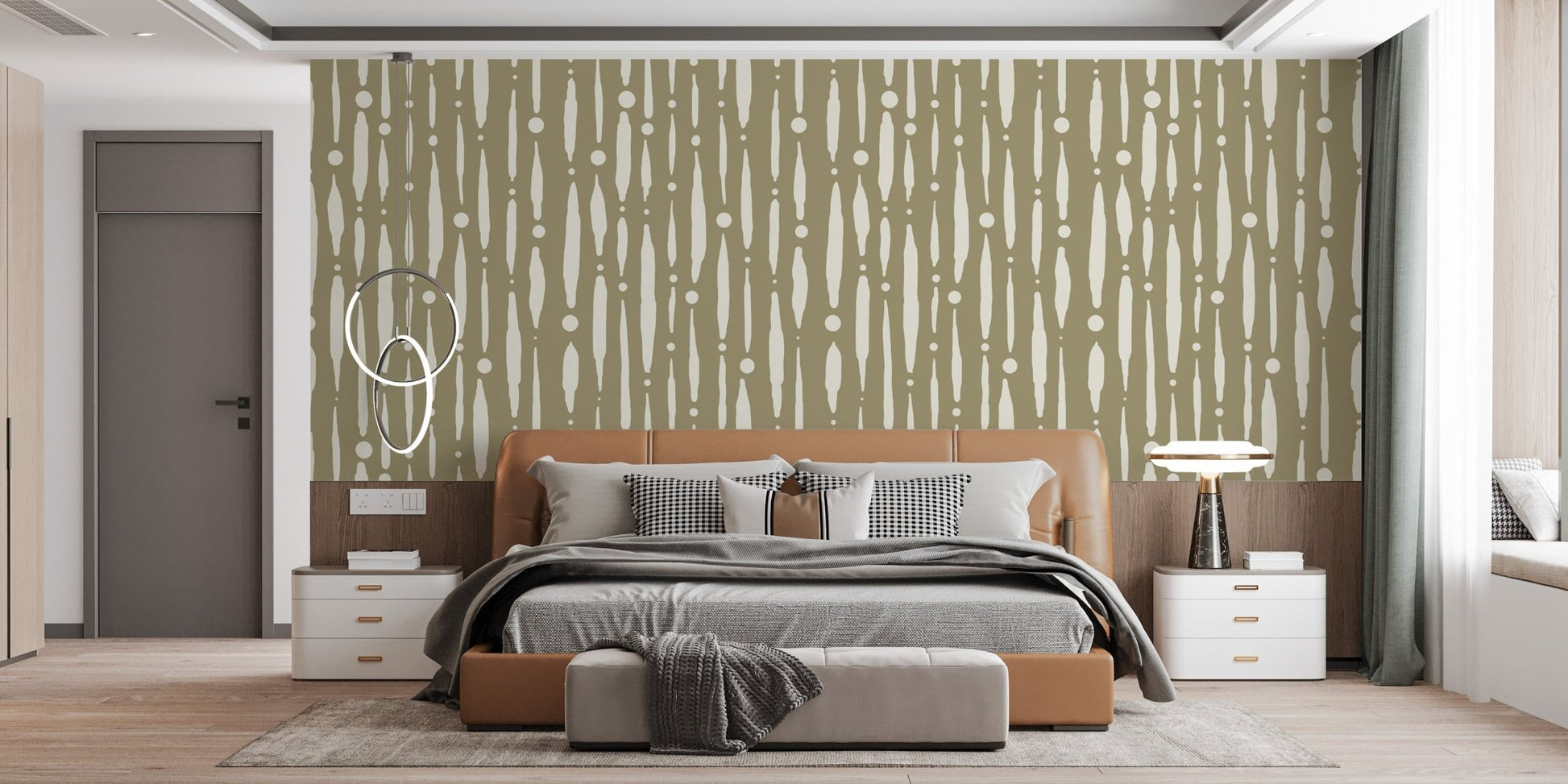Dripping lines sage green wallpaper for walls AN52
