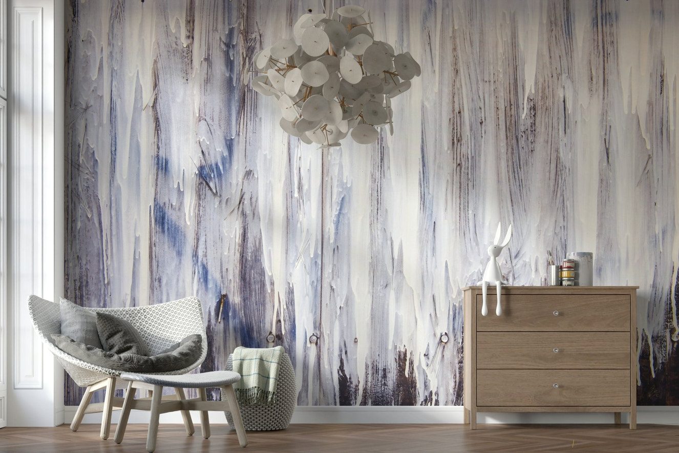 Dripping Serenity Wall Mural close-up, abstract watercolor flow wallpaper detail.