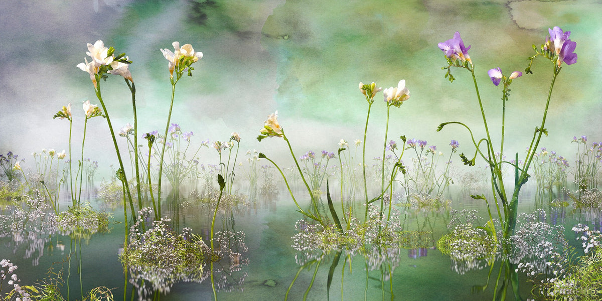 Forever Freesia Flower Green Wallpaper Murals