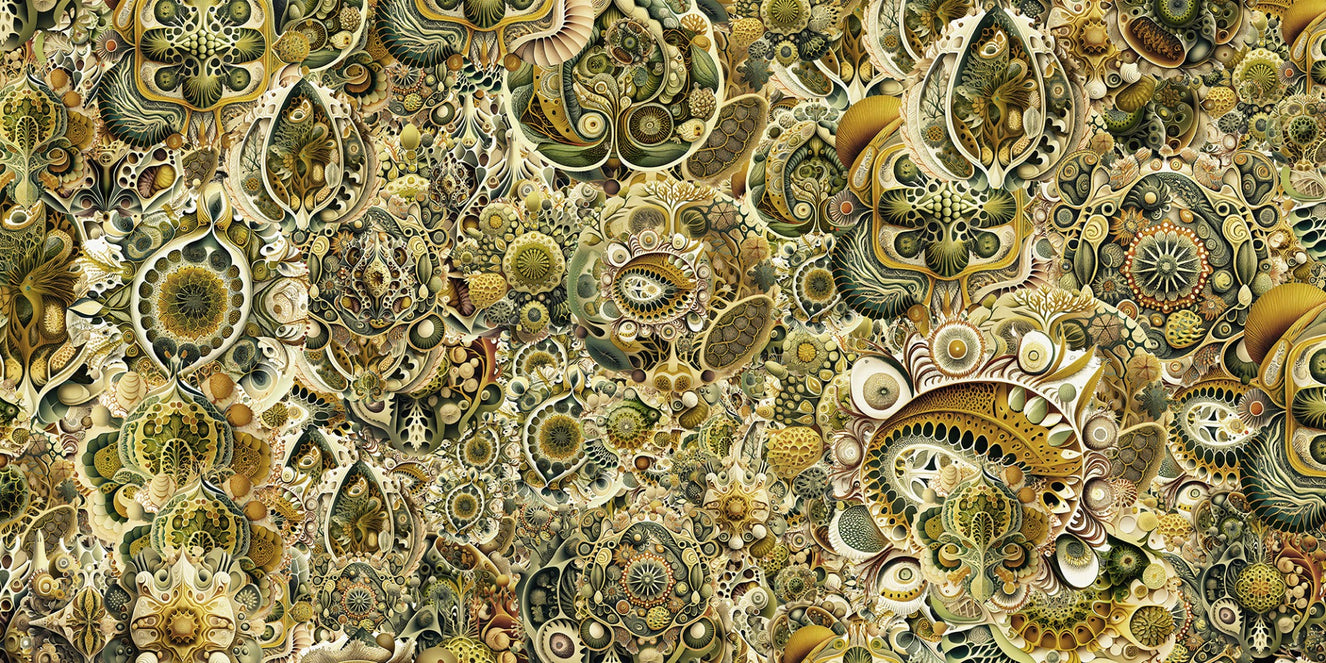 Haeckel inspired Verde Vignette Mural
