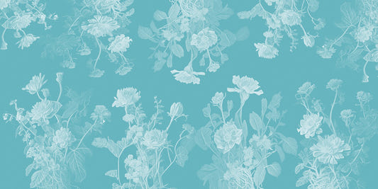Bedroom Blue Flowers Wallpaper Mural