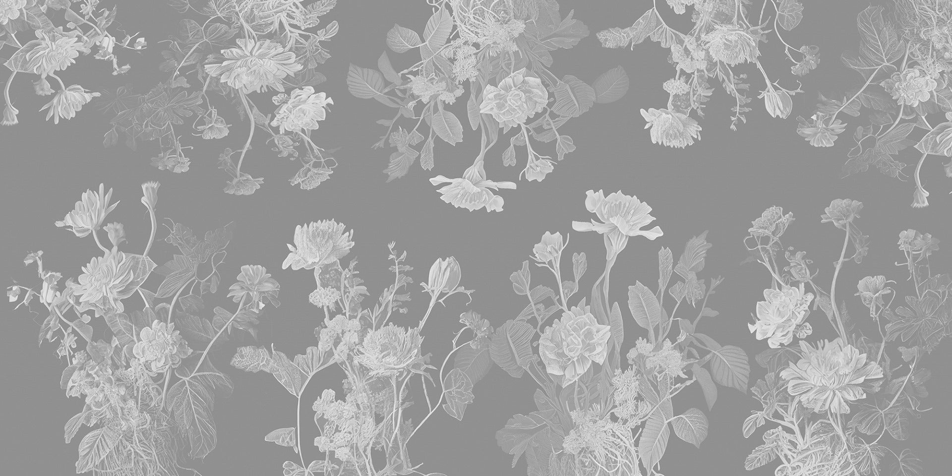 Monochrome Meadow Chic Gray Murals