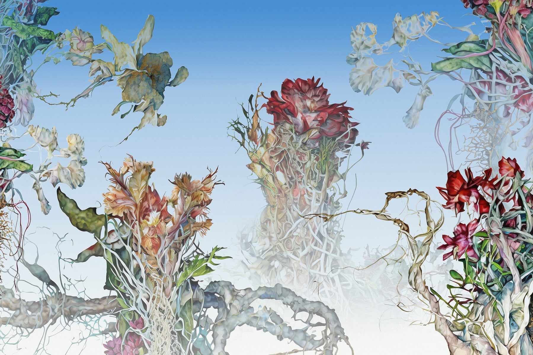 Root Radiance multicolour flower wallpaper