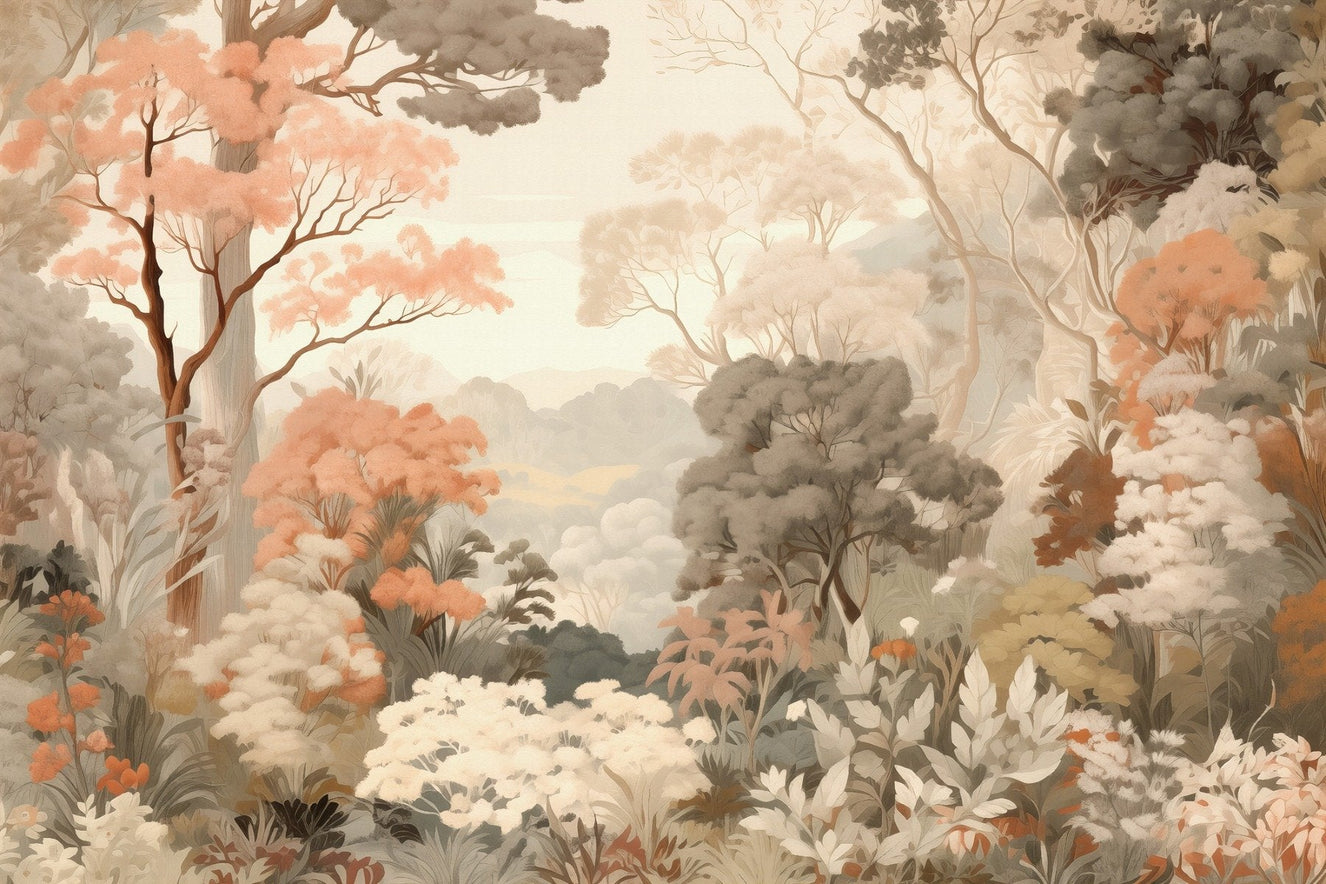 Forest Colorful Trees Wallpaper Mural