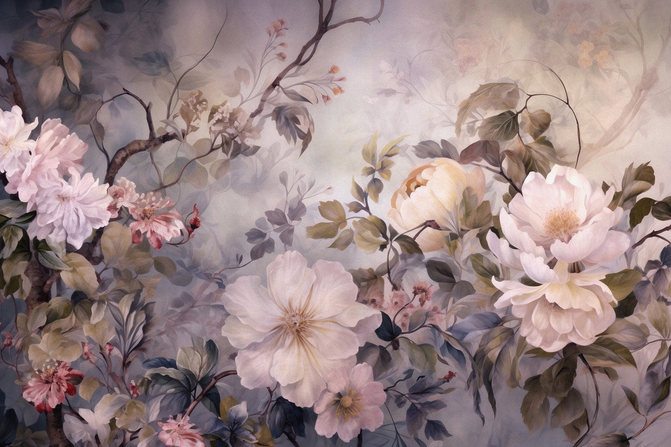 Peach Forest Watercolor Wallpaper Mural