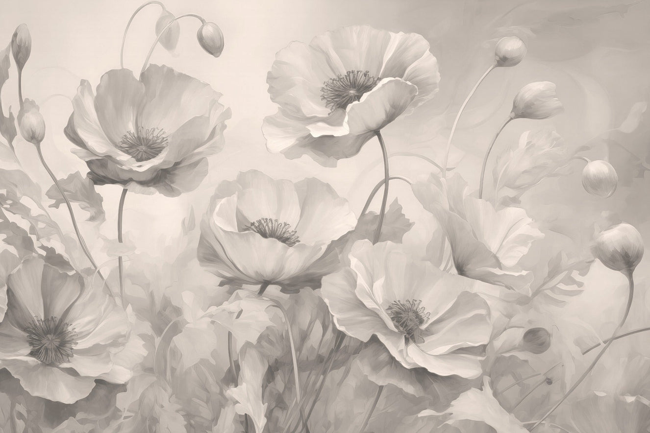 Sun kissed Poppy Charm Wall Mural