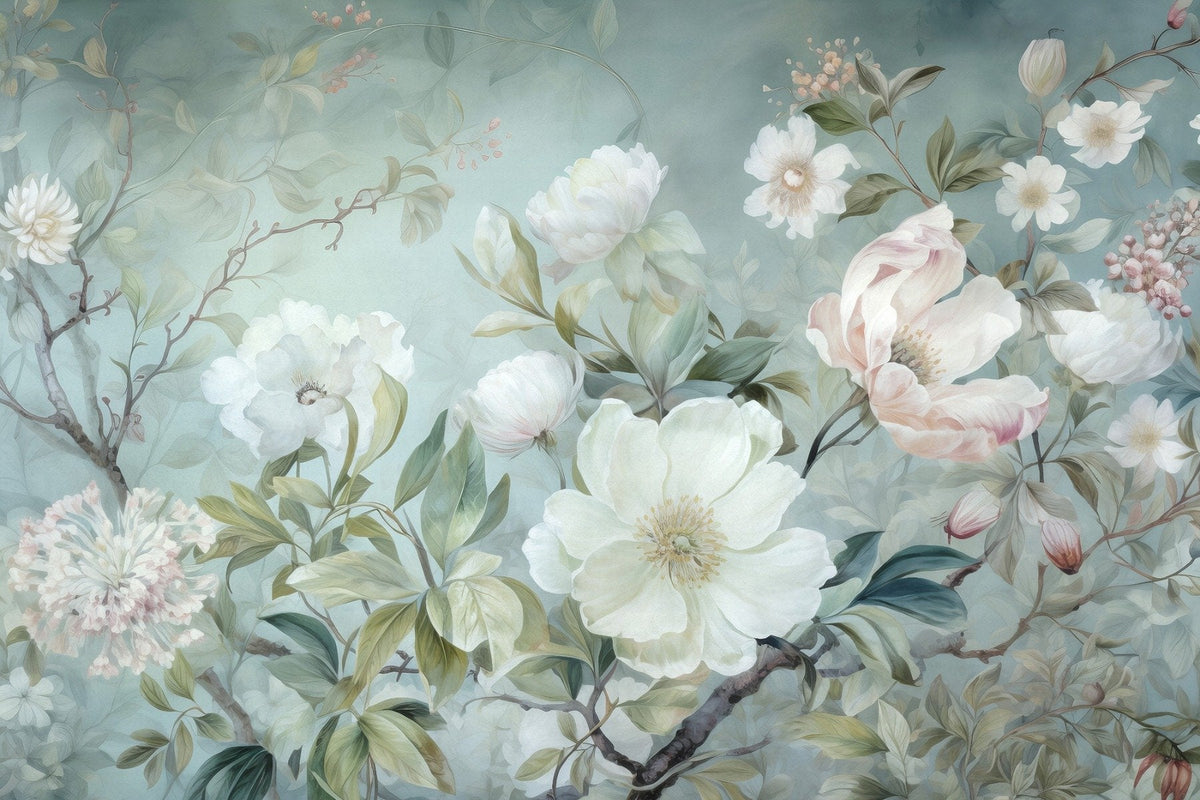 Blossom Green Floral Wallpaper Murals