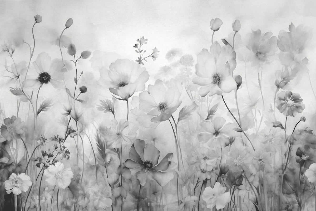 Spring Grey Flower Wallpaper For Walls in your room — zoomed