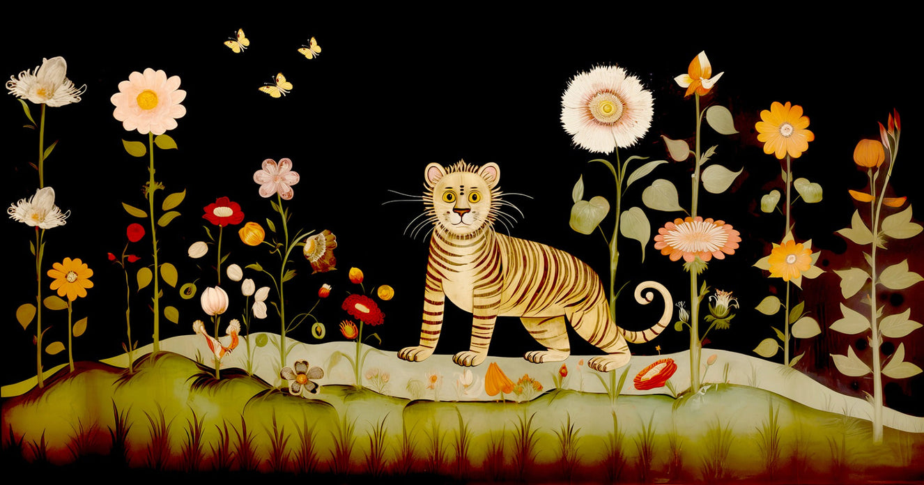 Exotic Petals and Paws Wall Mural