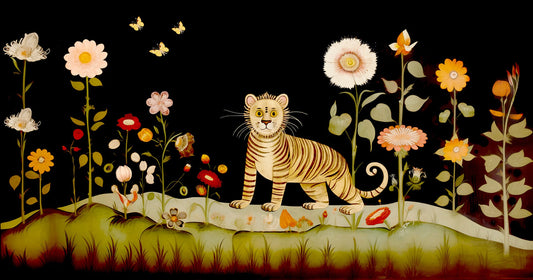 Exotic Petals and Paws Wall Mural