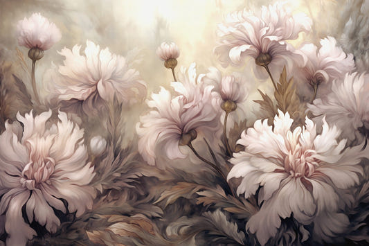 Underwater Pink Flowers Wallpaper Murals