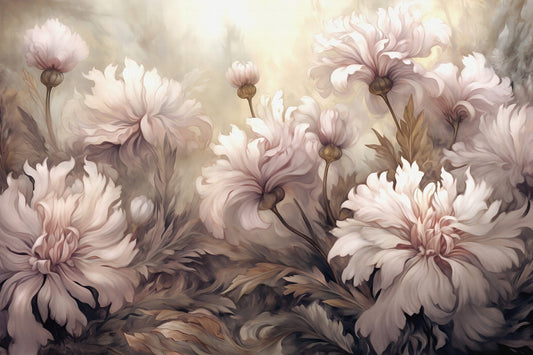 Underwater Pink Flowers Wallpaper Murals