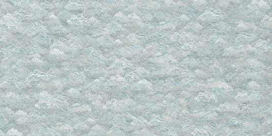 tranquil skyline baby blue mural wallpaper