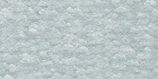 tranquil skyline baby blue mural wallpaper
