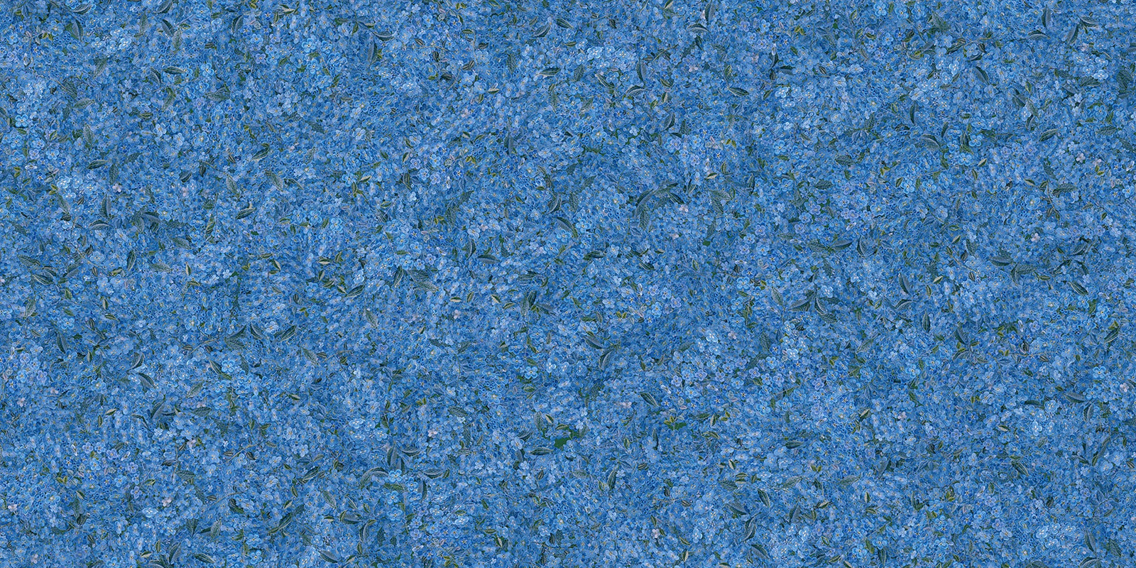 Blue Blossom Embroidery Elegance Mural
