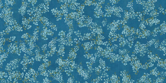 Azure Embroidery Elegance Mural Wallpaper