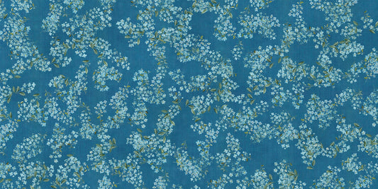 Azure Embroidery Elegance Mural Wallpaper