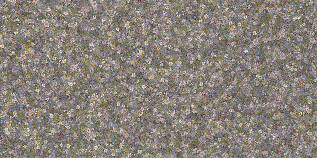 Lila White Wildflower Embroidery wallpaper