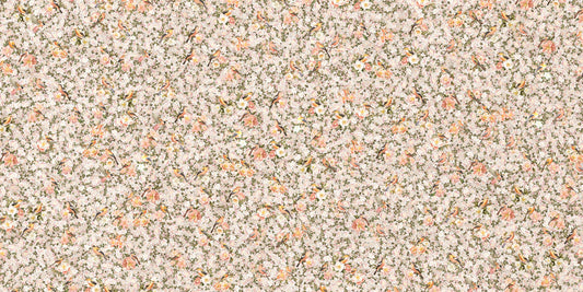 Blooms and Beaks Orange Scenic Mural Wallpaper.
