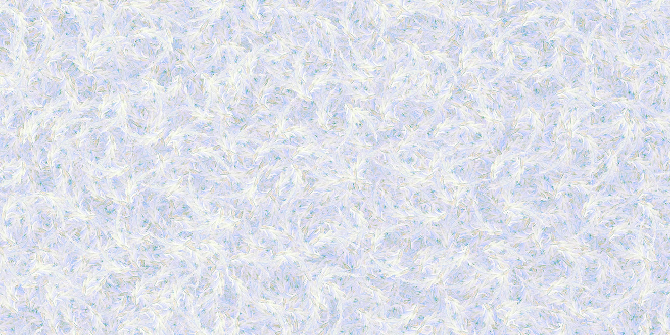 Blue ethereal leaves mural wallpaper