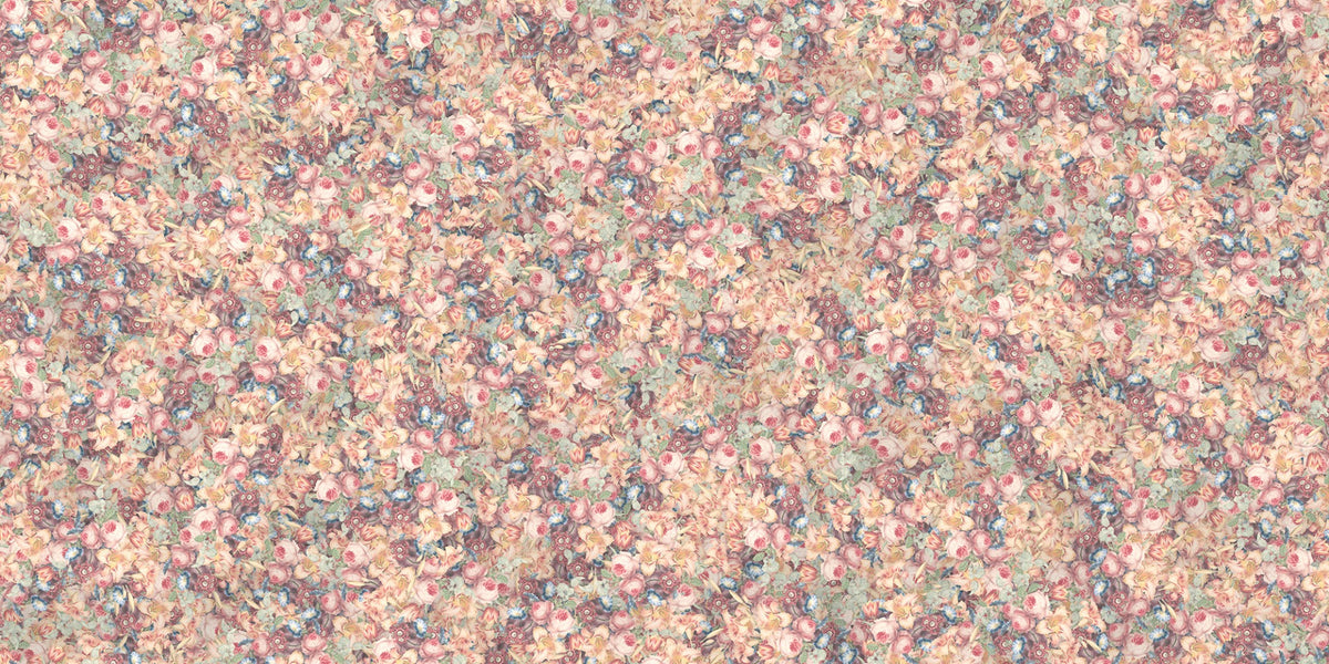 Multicolour element's flower mural wallpaper