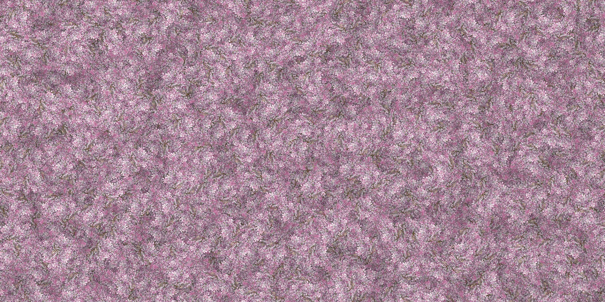 Purple little flowers mural wallpaper in your room — zoomed