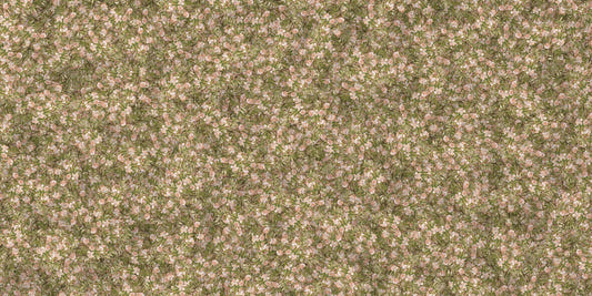 Pink petal with green leaves mural wallpaper