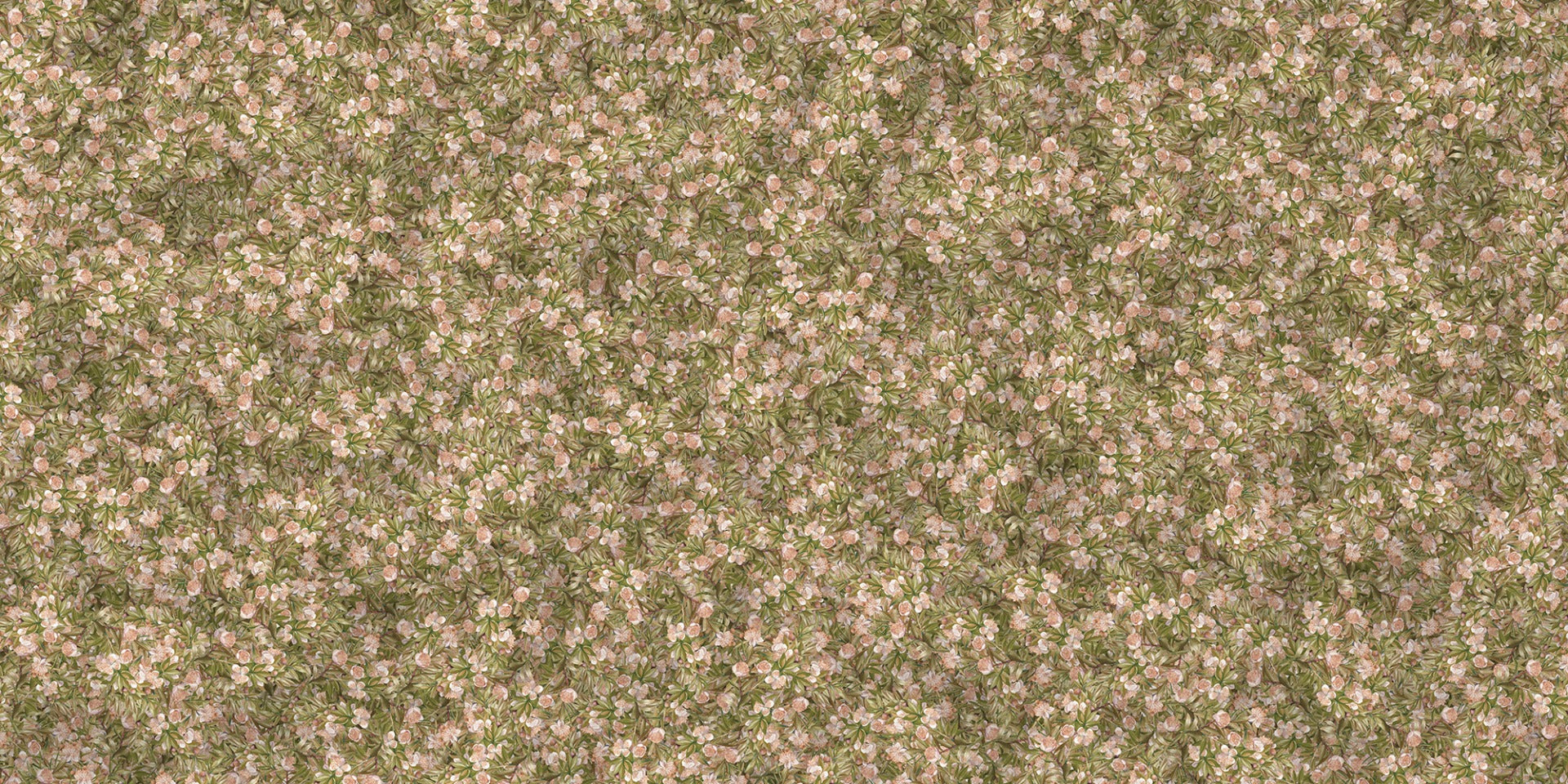 Pink petal with green leaves mural wallpaper