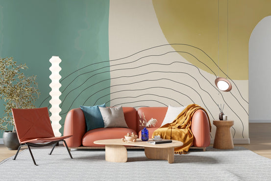 Dual Tone Watercolor Abstract Wallpaper Mural A268