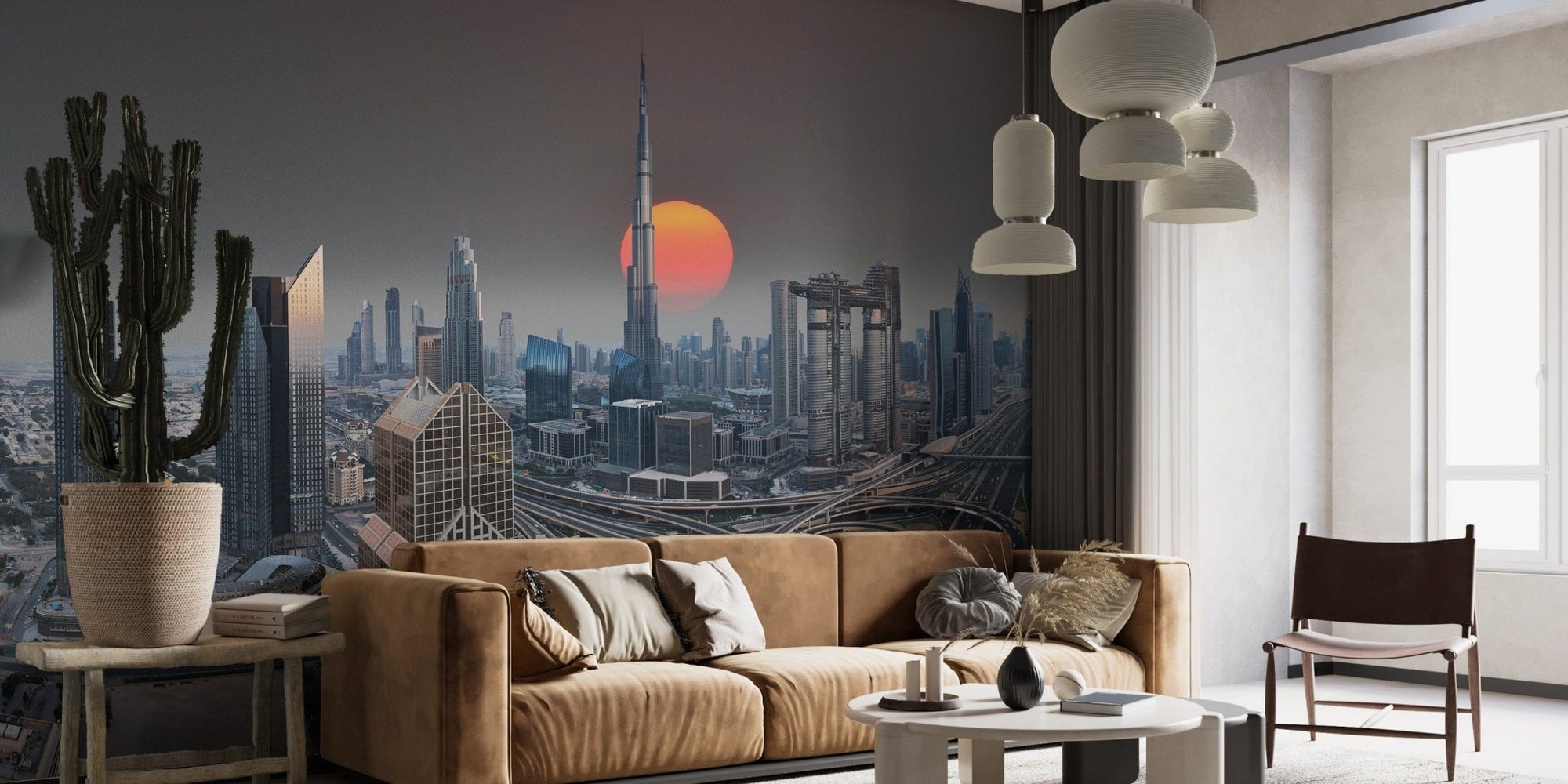 Dubai Skyline During Sunrise Wallpaper Murals B164