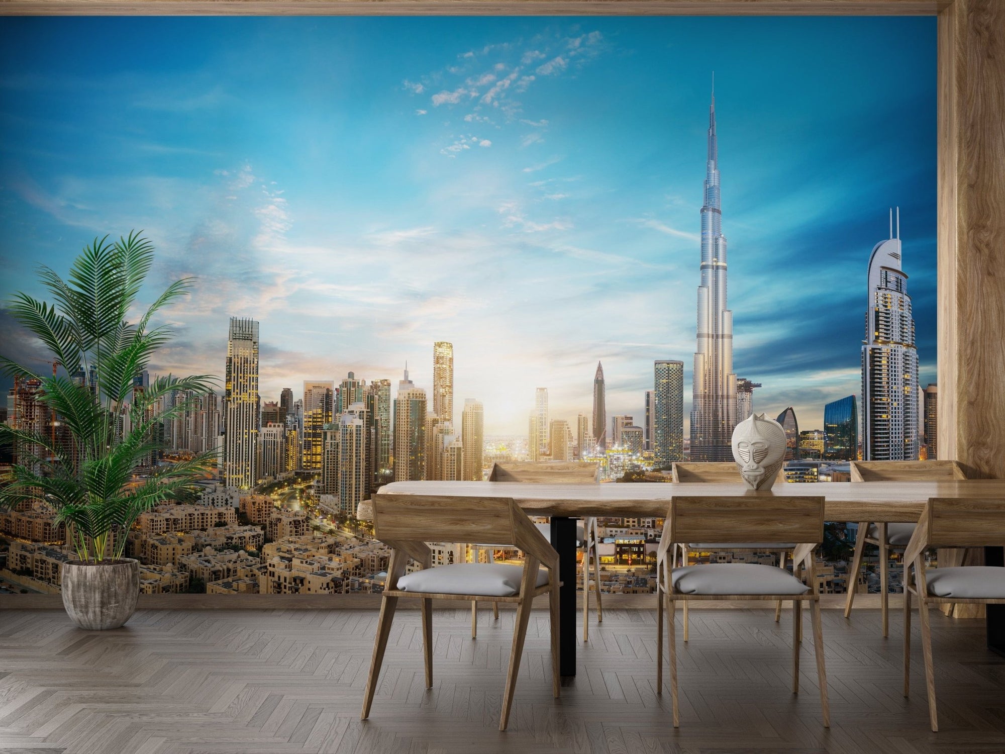Dubai Skyline Panoramic Wallpaper Mural A150