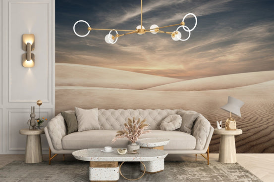 Serene desert mural with endless dunes A845