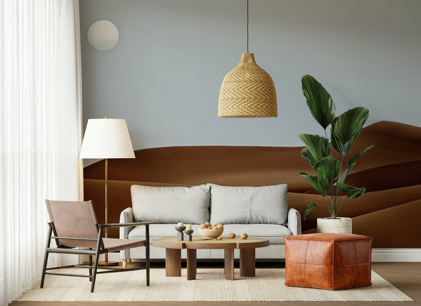 Minimalist desert dunes on Dunes Under the Sun Wall Mural print.