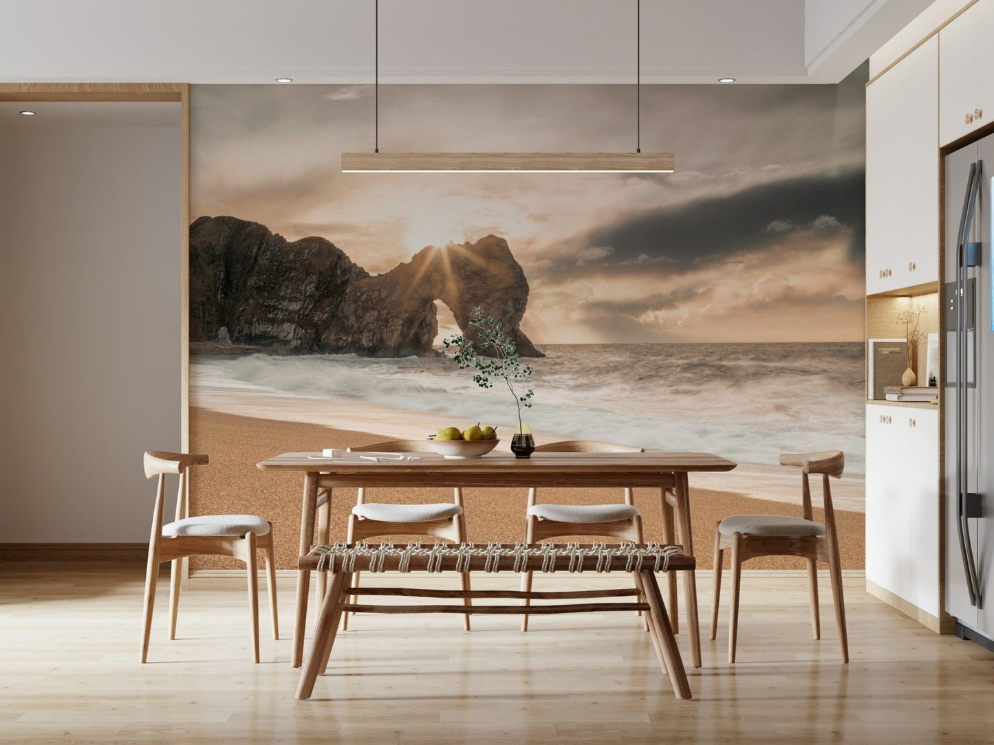 Splendid Durdle Door formation, wallpaper, ethereal light rays., GD7102