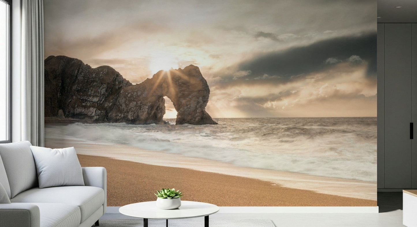 Rocky Durdle Door arch, wallpaper, dramatic sea landscape., GD7102