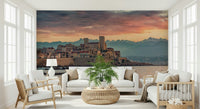 Wide panoramic skyline view on Dusk at Antibes Wall Mural large print.