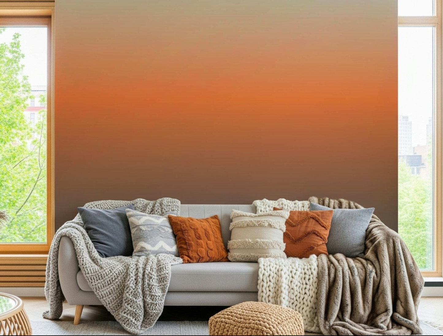 Wall Dusk Horizon panel light blue dark grey artistic