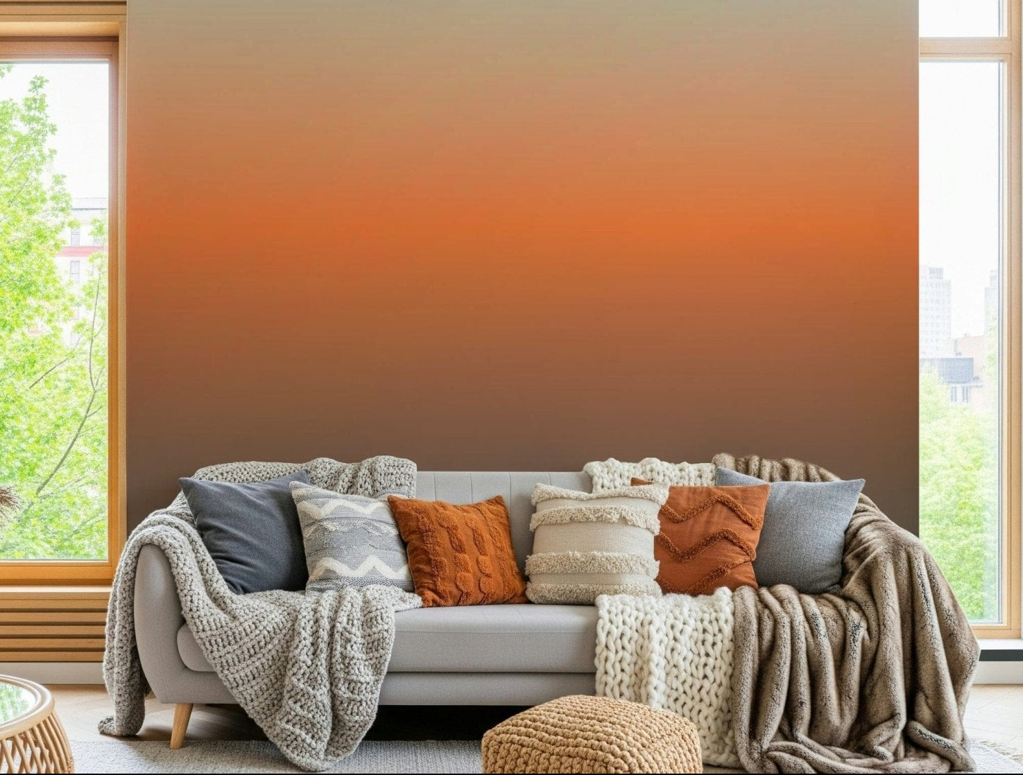 Wall Dusk Horizon panel light blue dark grey artistic