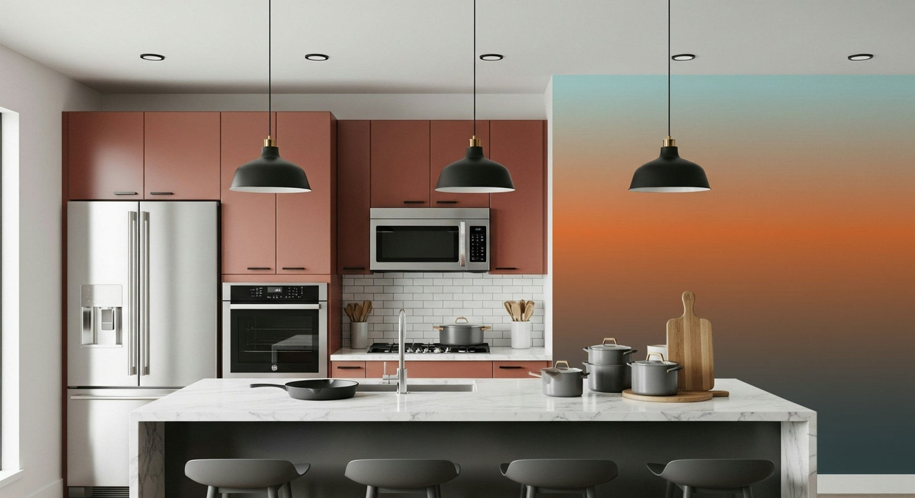 Dusk Horizon wall covering colorful sunset shade gradient