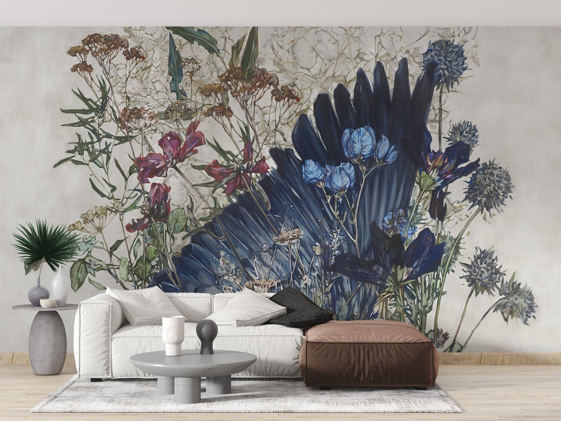 Dusk Till Dawn Floral Mural - Giffywalls