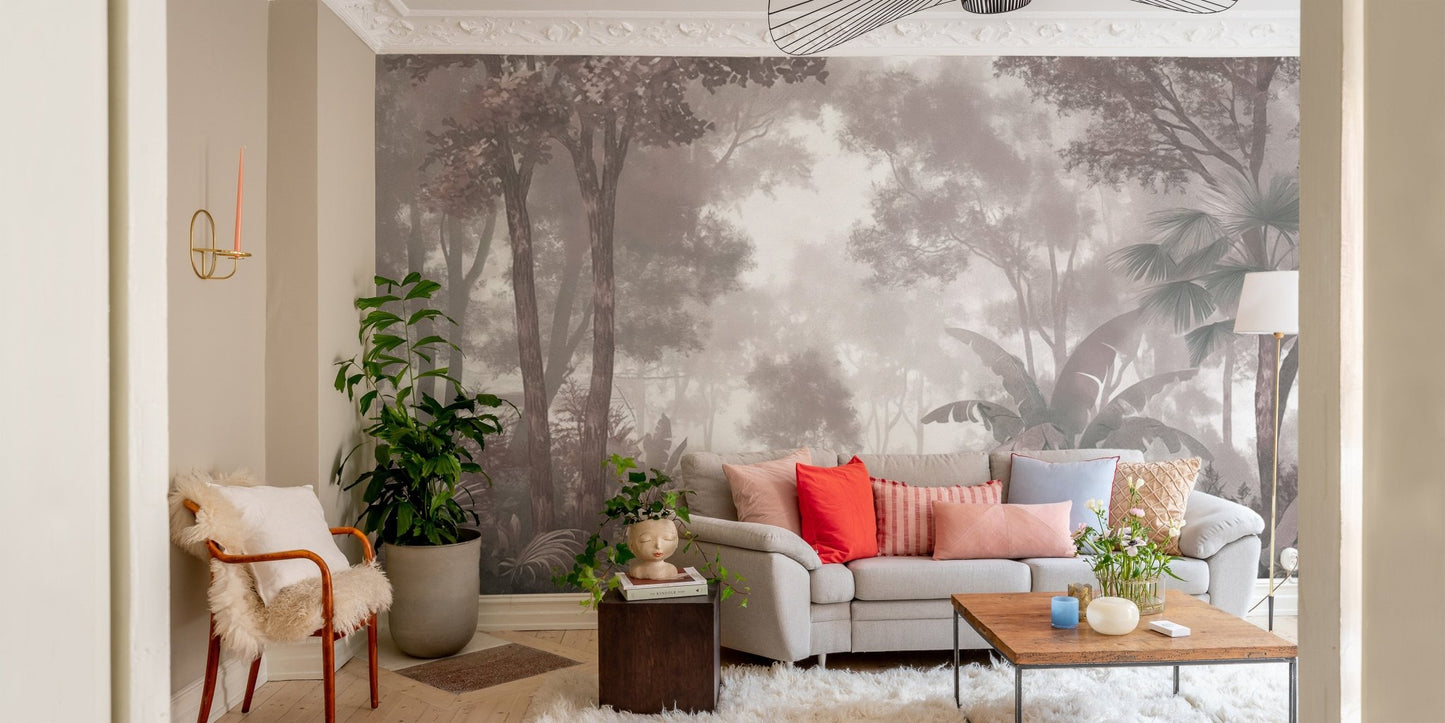 Lush dusky tropical wallpaper mural
