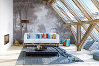 Serene jungle scene tropical wallpaper
