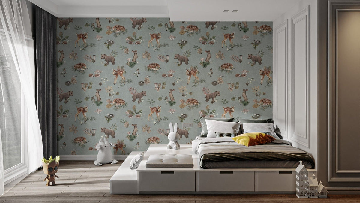Cute forest animal wallpaper for nursery
 KB96