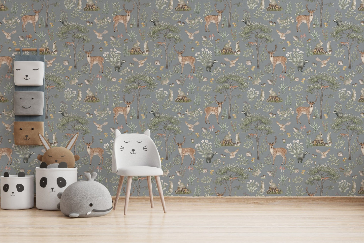 Dusty blue forest wallpaper for walls
