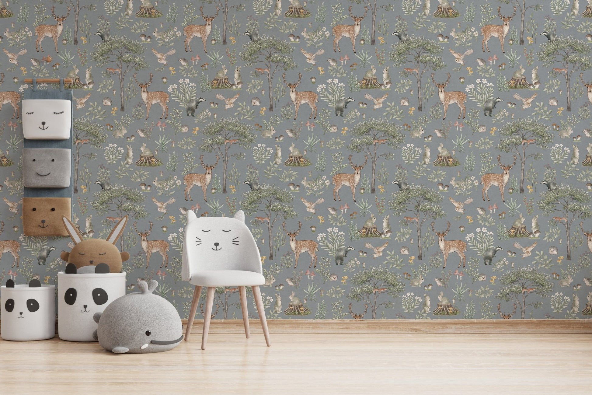 Dusty blue forest wallpaper for walls
