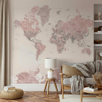 Elegant dusty pink watercolor mural

