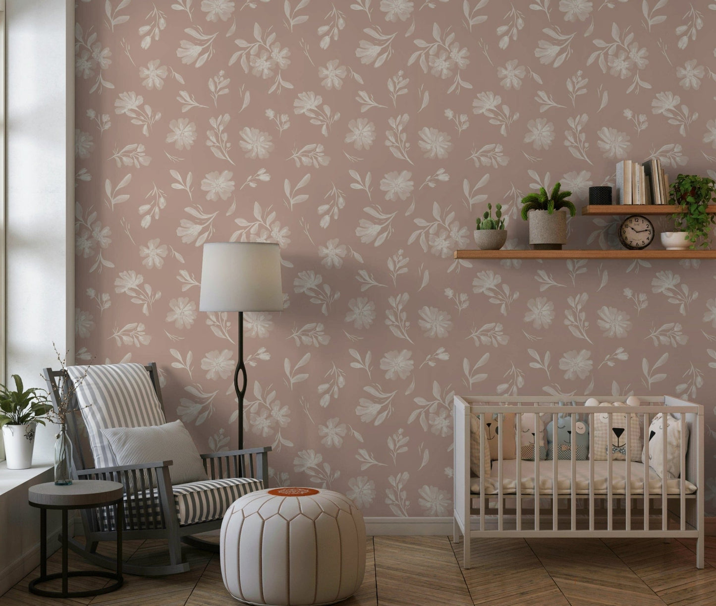 Dusty Rose Blooms Wallpaper⁠